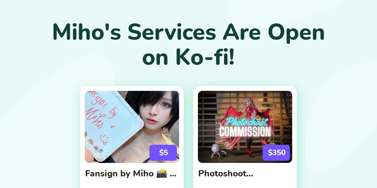 Miho S Ko Fi Services Ko Fi Where Creators Get Support From Fans