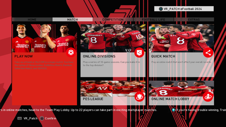 Thema Graphic Menu EFootball 2024 Manchester United PS3 AlifZN S Ko