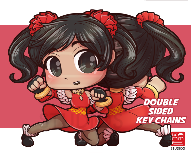 Tekken Xiaoyu Alt Costume Double Sided Keychain Kanme Esports