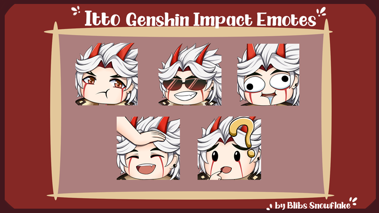 Itto Genshin Impact Emote Set Blibs S Ko Fi Shop Ko Fi Where