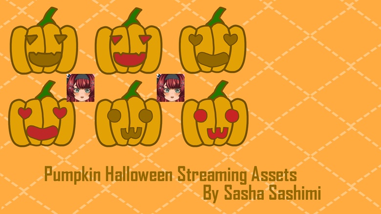 Pumpkin Halloween Vtuber Streaming Assets Sasha Sashimi ENVTuber