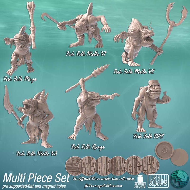 Mm Fishfolk Miniatures Set Of With Bases The Crafty Dm S Ko Fi