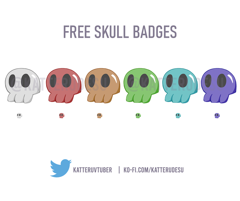 Skull Sub Badges Katterudesu S Ko Fi Shop Ko Fi Where Creators