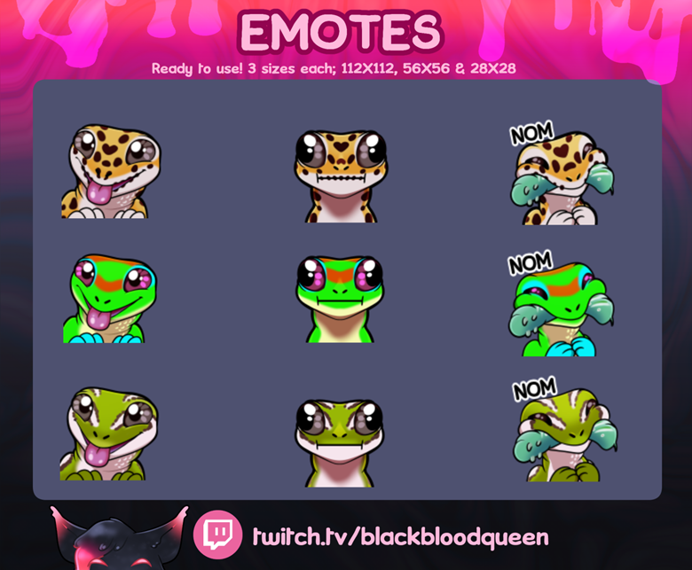 Gecko Twitch Emotes Blackbloodqueen S Ko Fi Shop Ko Fi Where