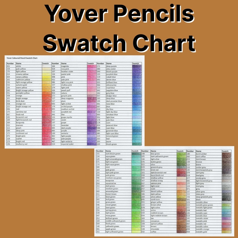 Yover Coloured Pencil Swatch Charts Rachel Henderson Colouring S Ko