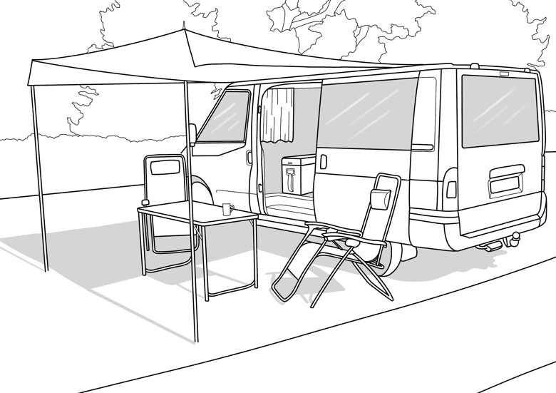 Sun Lounging Motor Home Camper Colouring Page Colour With Claire S Ko