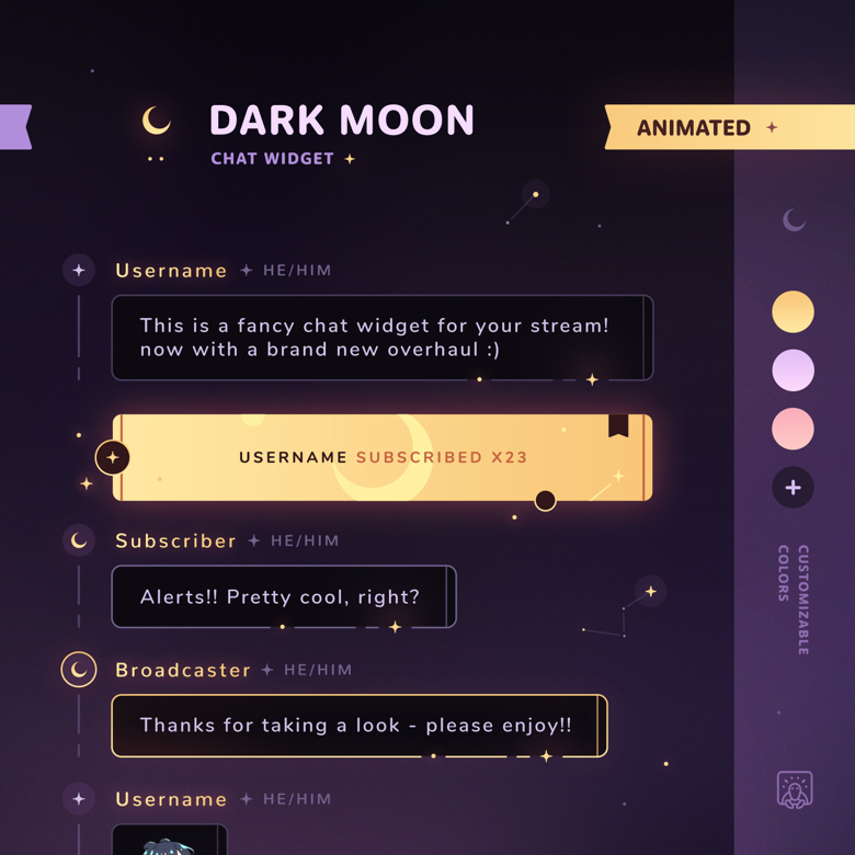 Dark Moon Chat Widget Streamelements Melonturtle S Ko Fi Shop Ko