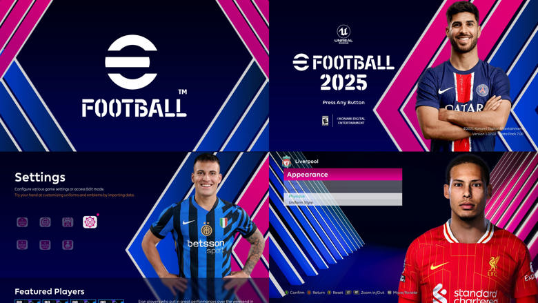 PES 2021 Menu EFootball 2025 Concept Pack By PESNewupdate