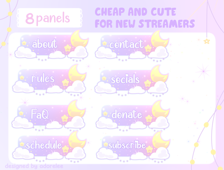 Starry Skies Twitch Panels Adorelee S Ko Fi Shop Ko Fi Where