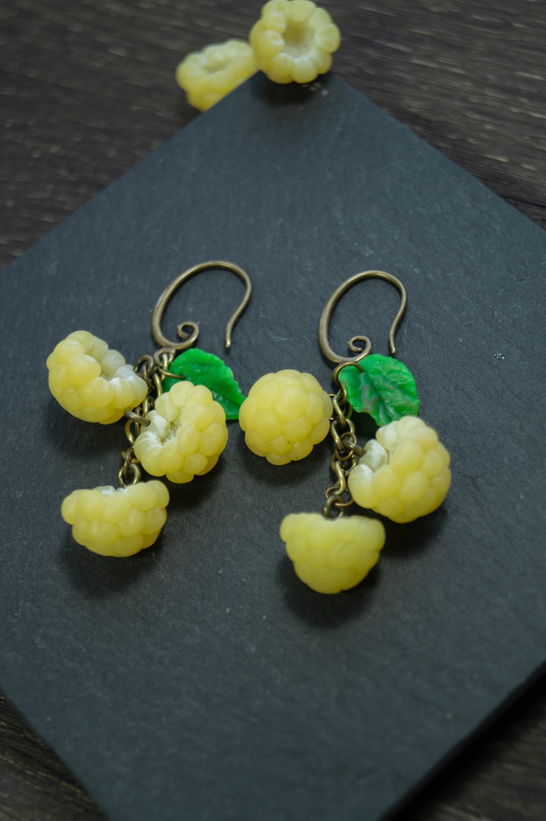 Earrings With Yellow Raspberries Vclay Lab S Ko Fi Shop Ko Fi