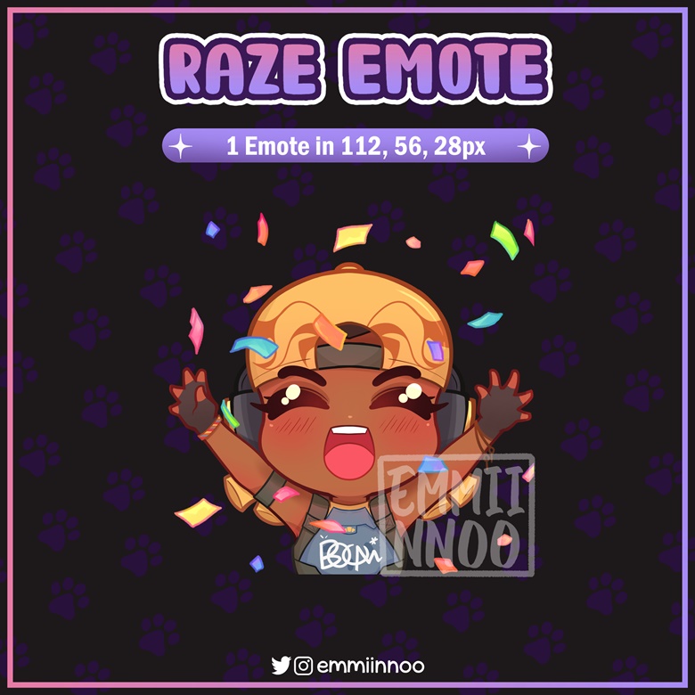 Raze Valorant Emote For Twitch Discord Emmiinnoo S Ko Fi Shop Ko Fi