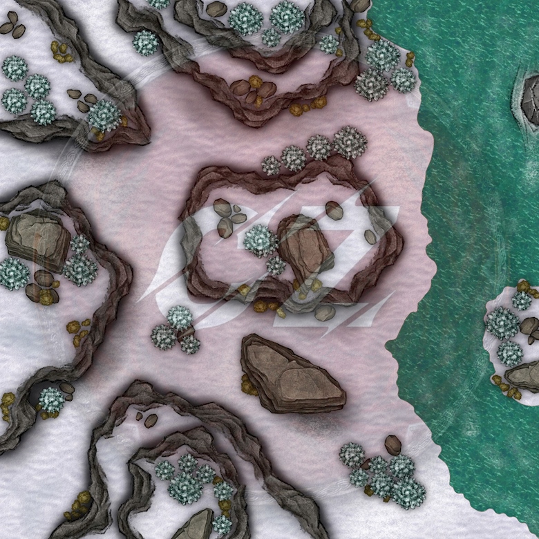 COMMERCIAL USE Arctic Encounter Cliffs Battle Map CZRPG S Ko Fi