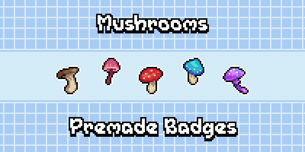 Cute Witchy Mushrooms Twitch Badges Premade Tofu S Ko Fi Shop Ko