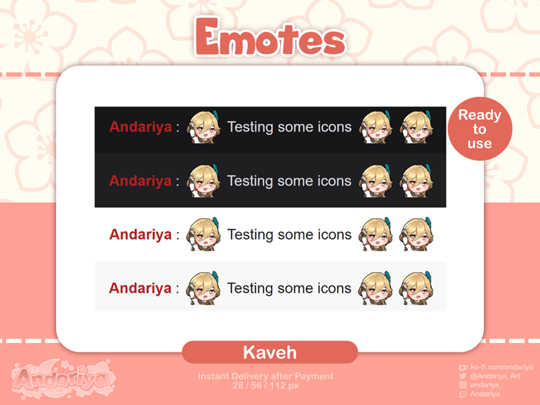 Kaveh Genshin Impact Emotes Static X Twitch Discord Emote