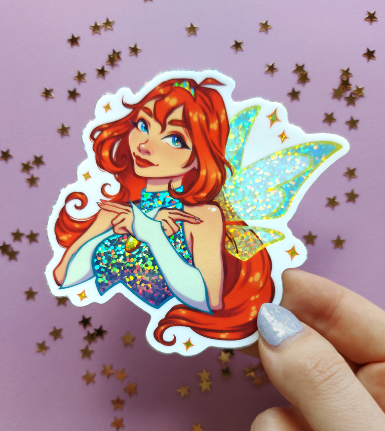 HOLOGRAPHIC GLITTER Winx Club Stickers Magic Charmix Enchantix