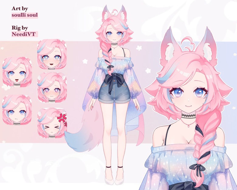 Vtuber Model Premade Adoptable Opal Needi S Ko Fi Shop Ko Fi