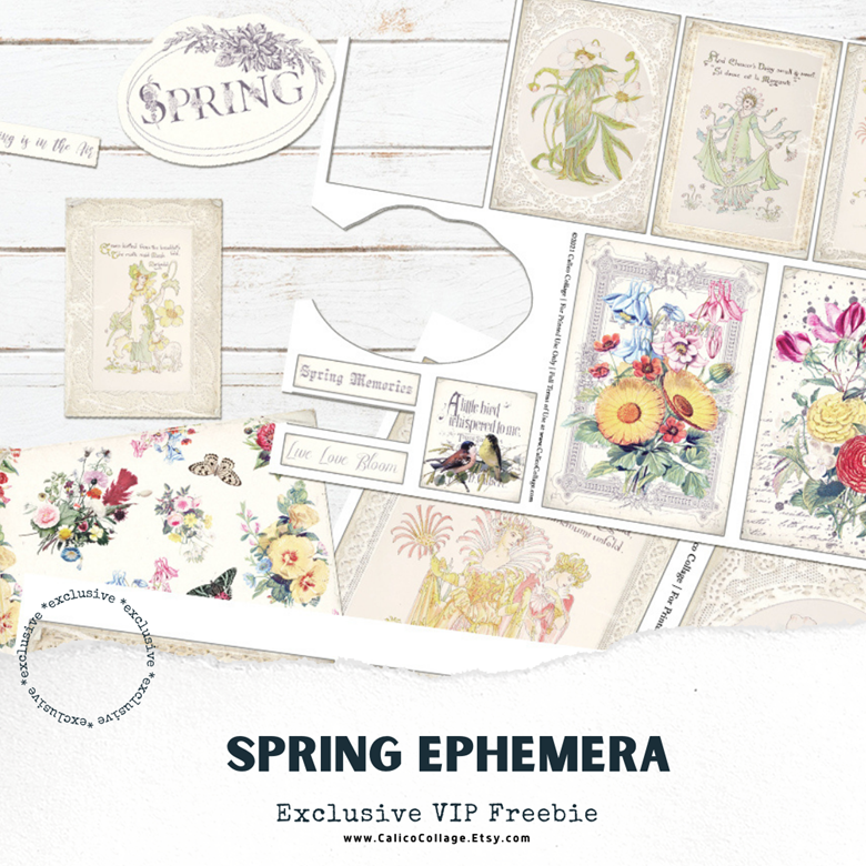 Spring Ephemera Calico Collage Junk Journal Printables S Ko Fi Shop