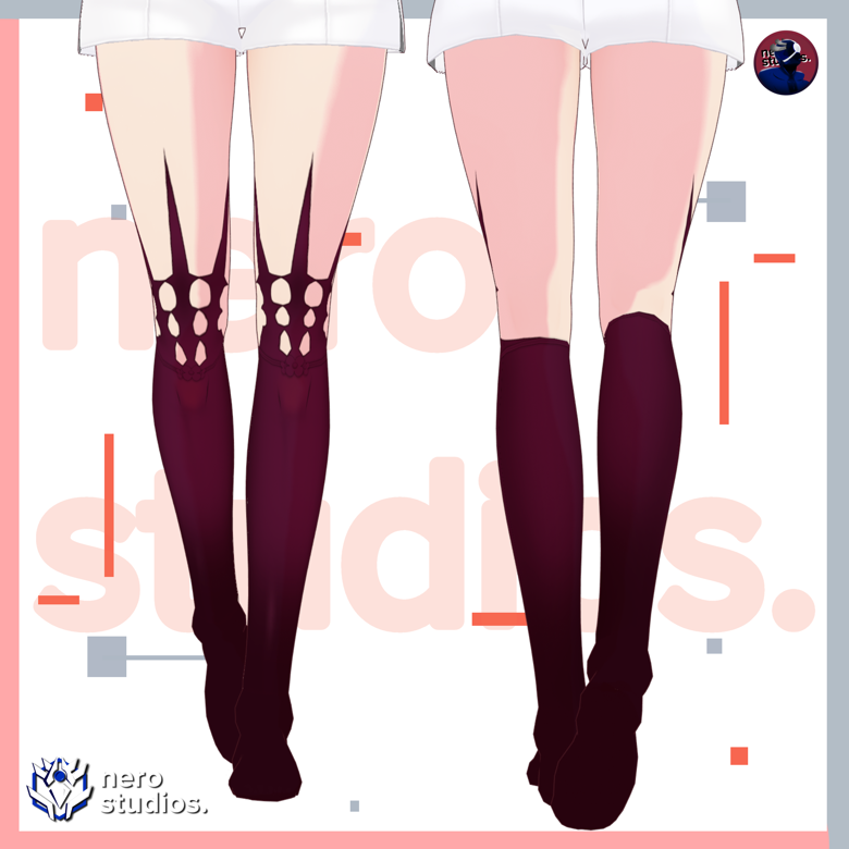 6 VROID SOCKS STOCKINGS MEGAPACK 2 Vtuber Socks Vroid Socks