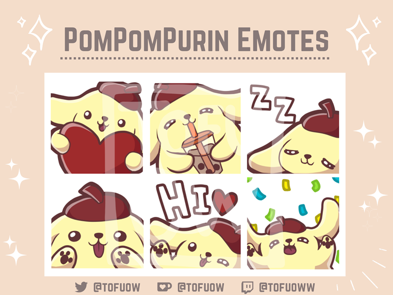 Cute Yellow Puppy Pudding Twitch Emote Pack Tofuow S Ko Fi Shop Ko