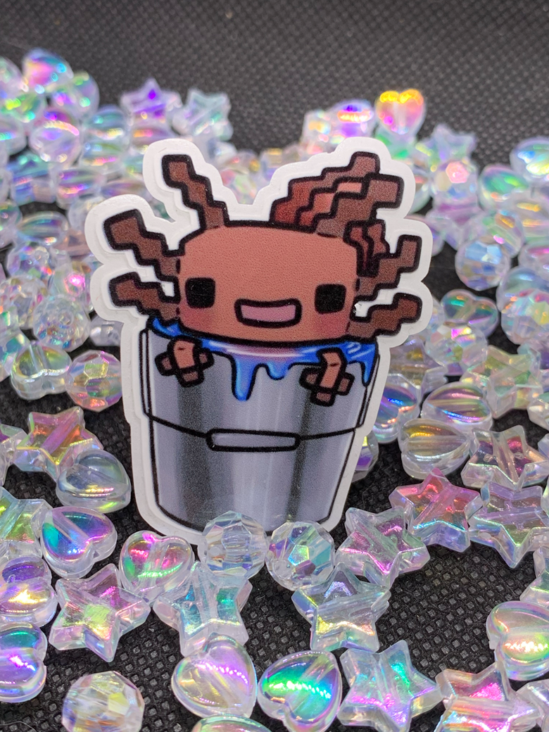 Sticker Minecraft Axolotl In A Bucket Studio Memo S Ko Fi Shop Ko