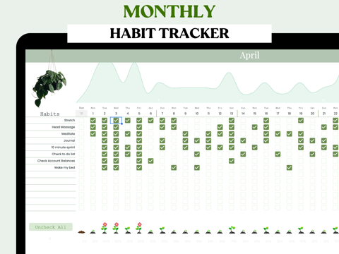 Free Spreadsheet Habit Tracker Template Google Sheets Cassie S Ko