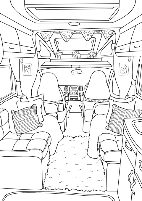 Home Motor Home Camper Colouring Page Colour With Claire S Ko Fi Shop