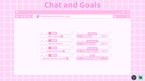 Pink Fox Chat And Goals For Stream Twitch Facebook Chat Box