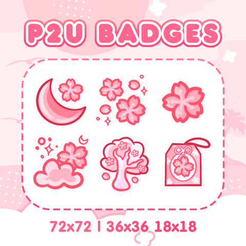 P2U Sakura Cherry Blossom Festival Pink Badges Vryhoth S Ko Fi Shop