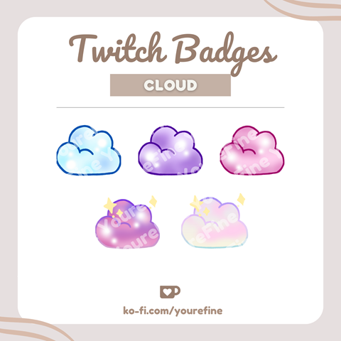 Twitch Emote Cute Cloud Badges Sub Badges Twitch Discord