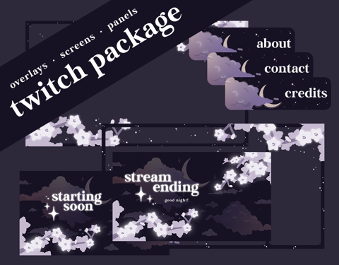 Cloudy Bloom Twitch Overlays Screens Panels Package May S Ko Fi