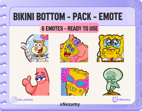 Twitch Emote Pack Bikini Bottom Emote Ready To Use For Discord