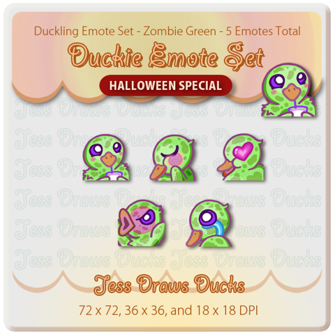 Zombie Green Duckies For Twitch And Discord Emotes Jess Draws