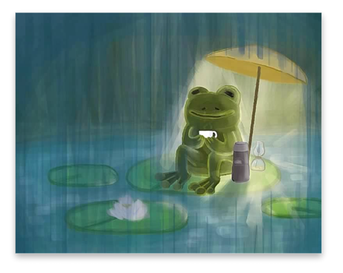 Frog In The Rain Print Otomleaf Arts S Ko Fi Shop Ko Fi Where