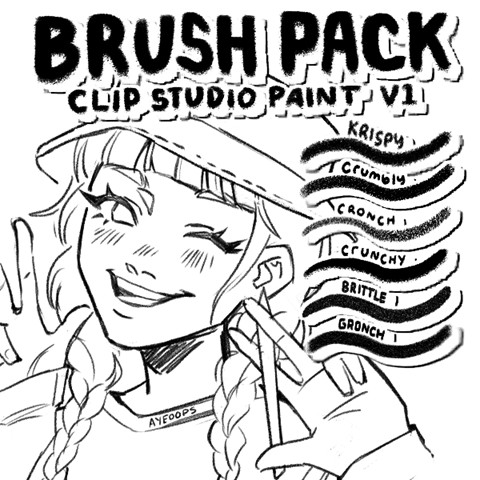 CLIP STUDIO PAINT V1 Textured Crispy Brush Pack By Ayeoops