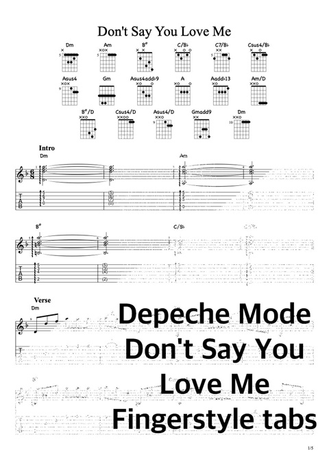 Depeche Mode Don T Say You Love Me Tabs Eugene Chernov S Ko Fi