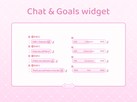 Pink Rose Chat And Goals For Stream Twitch Facebook Chat Box