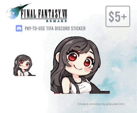 P U Tifa Lockhart Animated Discord Emote And Sticker Spyderowo S Ko