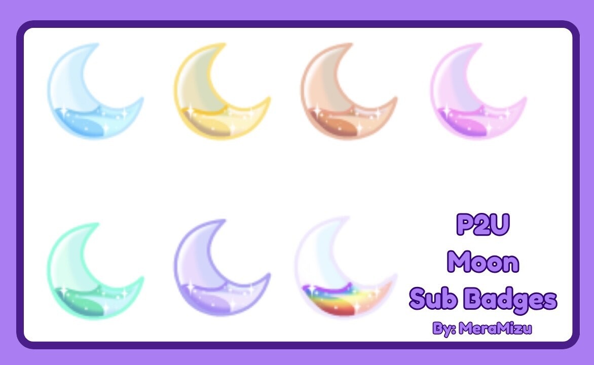 P U Moon Sub Badges Mera Mizu S Ko Fi Shop Ko Fi Where Creators