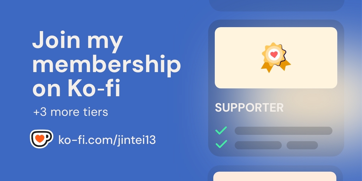 Join JinteiVRC's Ko-fi Membership on Ko-fi - Ko-fi ️ Where creators get ...