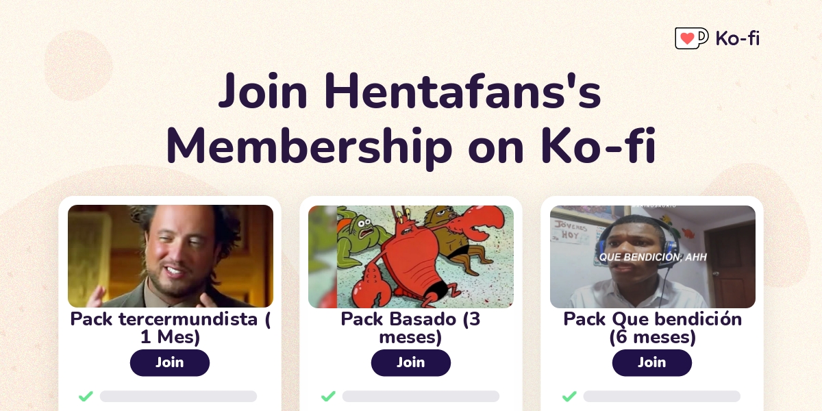 Join Hentafanss Ko Fi Membership On Ko Fi Ko Fi ️ Where Creators Get Support From Fans 3732