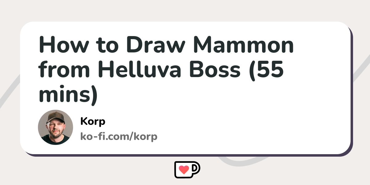 How To Draw Mammon From Helluva Boss (55 Mins) - Ko-fi ️ Where Creators 