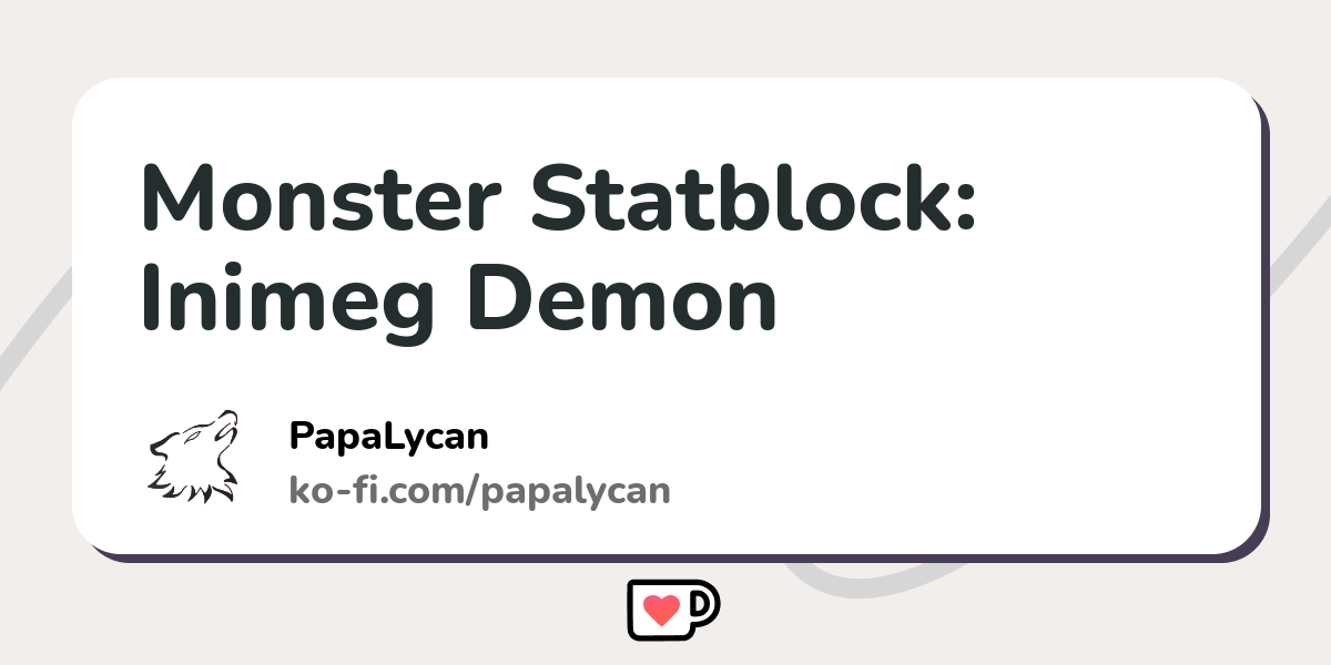 D&D Monster Statblock: Tyzon Sweet - Ko-fi ❤️ Where creators get