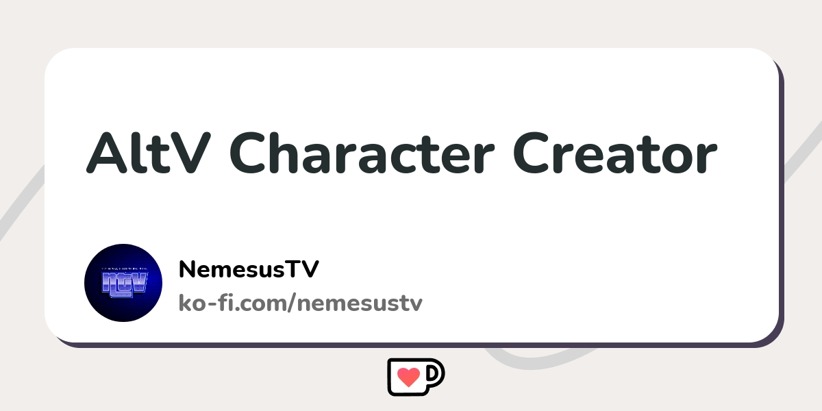 Altv Character Creator Ko Fi ️ Where Creators Get Support From Fans