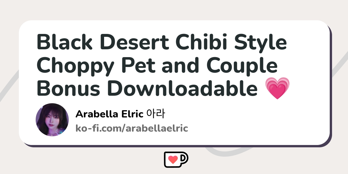 Black Desert Chibi Style Choppy Pet and Couple Bonus Downloadable - Ko ...