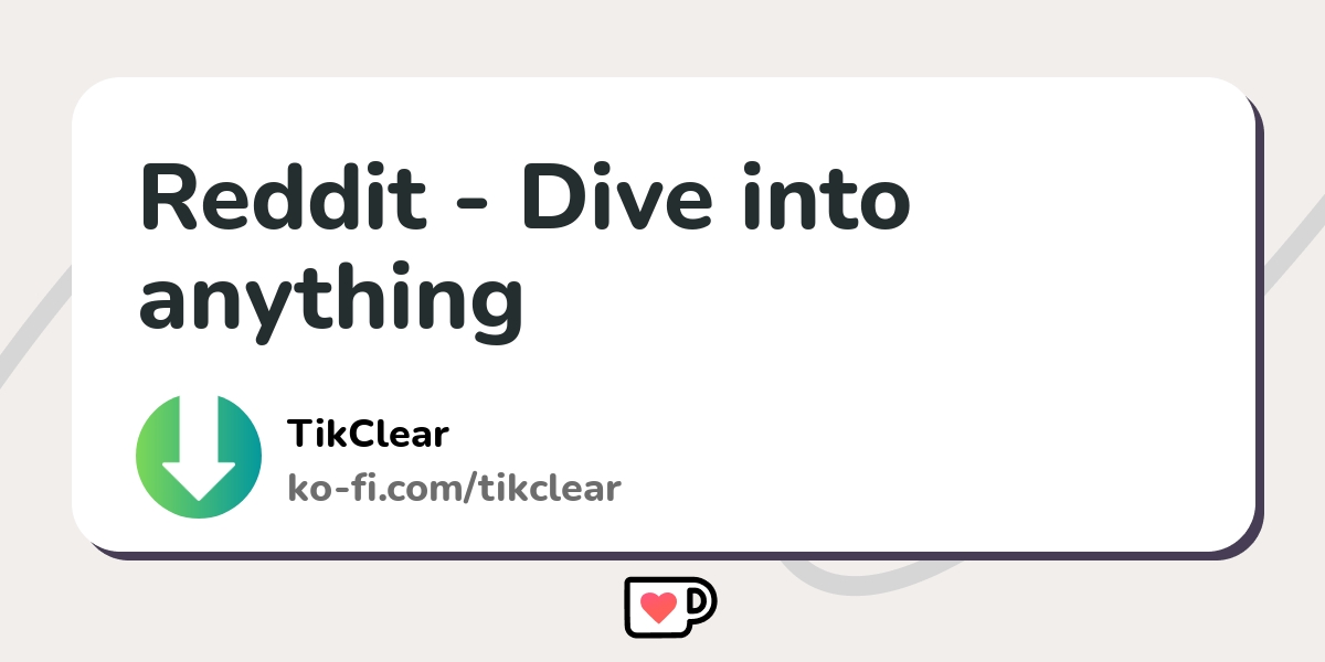 Dive into anything - Reddit