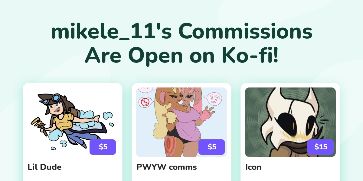Mikele S Ko Fi Commissions Ko Fi Where Creators Get Support From Fans Through Donations