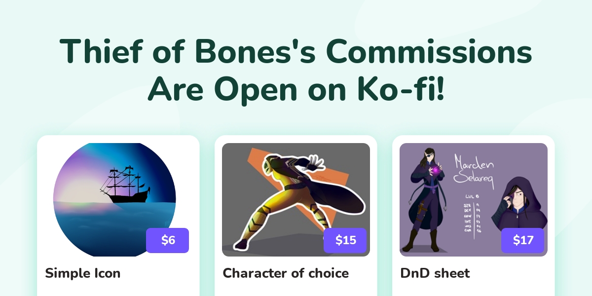 Thief of Bones's Ko-fi Commissions - Ko-fi ️ Where creators get support ...