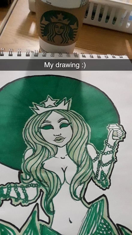 my starbucks lady drawing