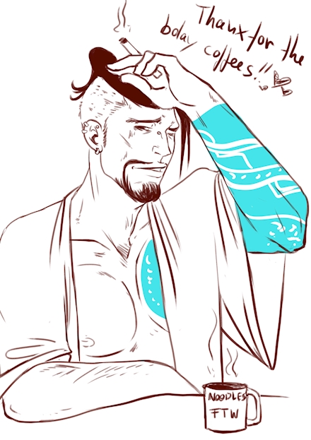 a hanzo with a slight hang over~