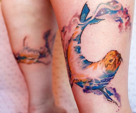 Sea lion tattoo